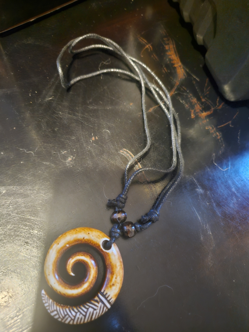 Handcrafted Brown Spiral Pendant Necklace - Women Jewelry